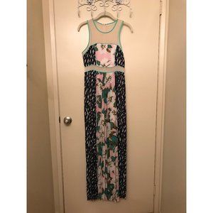 Hawaii inspired floral maxi dress - Size S